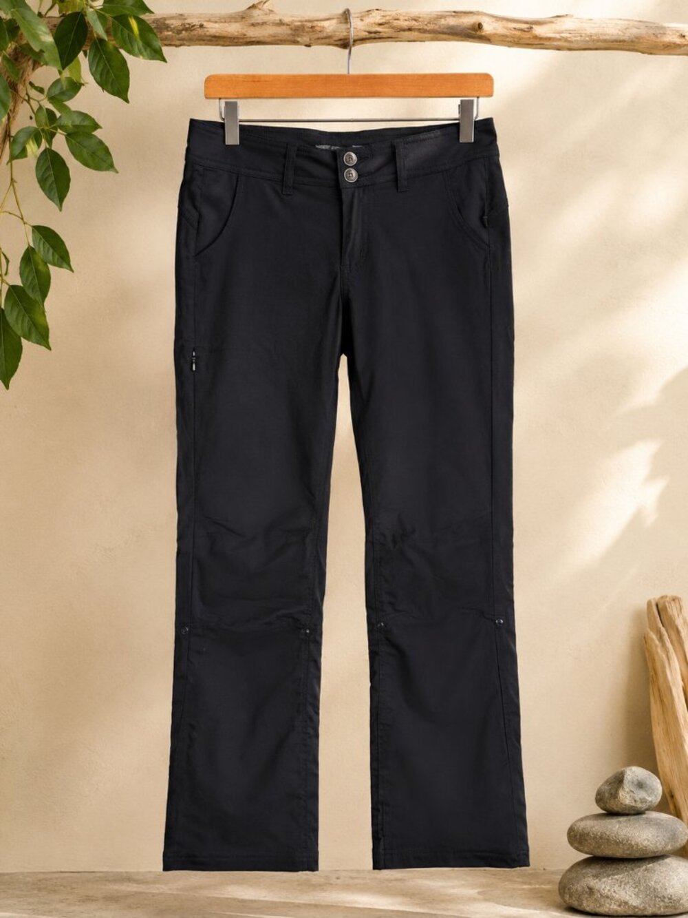 Prana Stretch Zion Halle Pants Black 4 Women's Roll Up Hiking REI
